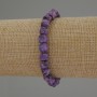 Charoite Bracelet with Faceted Cubes, 7 mm Diameter ±, 18 mm Length ±, Stretch Base