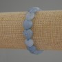 Aquamarine Heart Bracelet, 12 mm Bead Diameter, 18 mm Length, Stretch