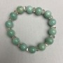 Bracelet of imitation amazonite. smooth 10 mm beads, Swarovski-style crystals 5x3 mm, length 18 mm, stretch