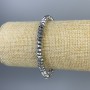 Faceted Hematite Bracelet, Silver-Colored, Diameter 6×3 mm, Length 18 cm, Stretch