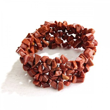 Elastic bracelet Aventurine (synthetic) 'Golden Sand' stone chip