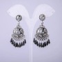 Earrings in Eastern Style with Gray Crystals, 20 mm Long
