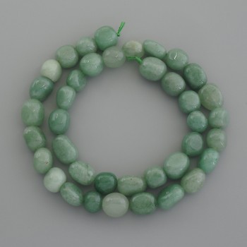 Nephrite beads, faceted, diameter 10–12x10 mm ±, length 39 cm ±