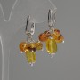 Amber Earrings Bead, 6 mm Diameter ±, Elongated Faceted Insert 14×7 mm ±, Length 35 mm ±