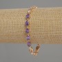 Xuping Bracelet with White and Purple Crystals, 18K Gold Plating, 6mm Diameter, Length 17-19 cm