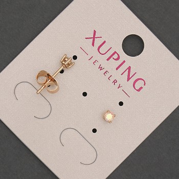 Xuping Rainbow Crystal Stud Earrings, 3 mm diameter, 18K Gold Plated