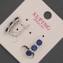 Xuping Earrings with Blue Stones 5x17 mm ± Rhodium
