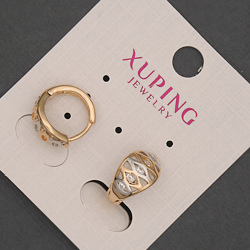 Xuping Earrings Gold Plating 18K and Rhodium