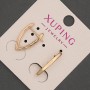 Xuping Earrings with White Crystals, diameter 2.5 mm+-, length 20 mm+-, 18K Gold Plating