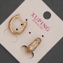 Xuping Earrings with White Crystals, 6 mm Diameter ±, 17 mm Length ±, 18K Gold Plating