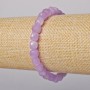 Lavender Amethyst Bracelet with Faceted Cubes, Natural Stone, 8 mm Diameter, 18 cm Length (Stretch)