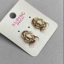 Xuping Earrings with a White Crystal, 11 mm Diameter, 18 mm Length, 18K Plating