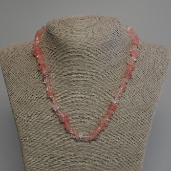 Chalcedony Chip Necklace, bead diameter 5-10×2-4 mm ±, length 45 cm ± with clasp