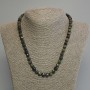 Dragon's Blood Jasper Beaded Necklace with Faceted Cubes, 7 mm Diameter ±, Length 45 cm ±, with Clasp