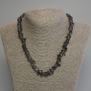 Smoky quartz chip necklace, chips 6-12×3-6 mm, length 45 cm ± with clasp