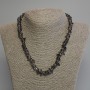 Smoky quartz chip necklace, chips 6-12×3-6 mm, length 45 cm ± with clasp