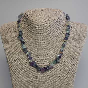 Fluorite chip necklace, diameter 8-12×3-5 mm, length 45 cm ± with clasp