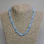 Aquamarine Chip Necklace, 10x4 mm chips, 45 cm long, with clasp