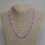 Lavender Amethyst Necklace - Faceted Bead 8x6 mm, 3 mm seed beads, length about 45 cm, with clasp