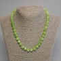 Chrysolite Olivine Necklace with Faceted Cube, 8 mm diameter ±, 3 mm beads ±, length 45 cm ± with clasp