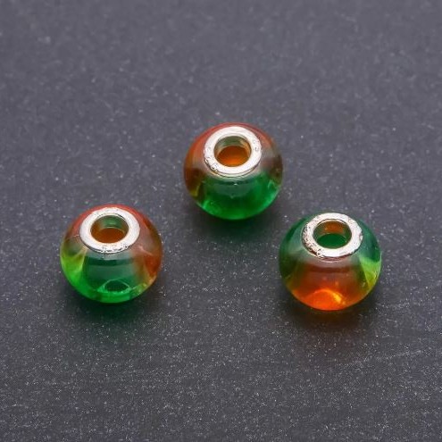 Pandora Bead Plastic, 15×12 mm diameter, 4.5 mm hole, pack of 6