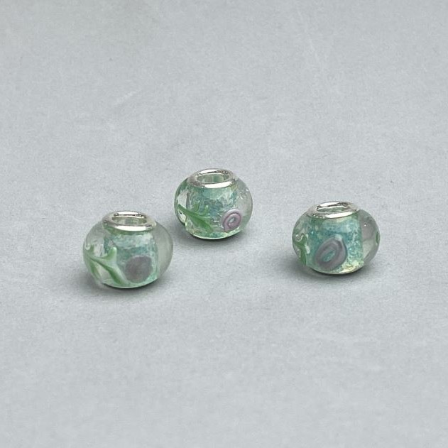 Pandora plastic bead, diameter 14x10 mm, bore 4.5 mm, pack 6 pcs