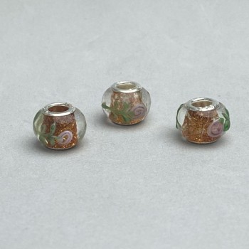 Pandora plastic bead, 14x10 mm, bore 4.5 mm, pack of 6