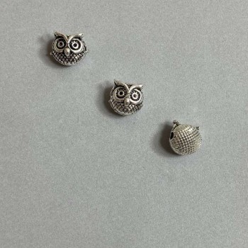 Bead Insert Owl Findings, pack of 3, 11x10mm+