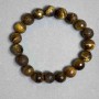 Tiger's Eye Bracelet with Faceted Bead, 10 mm Diameter +/-, 18 mm Length +/- Stretch