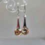 Drop earrings with yellow crystal 38 mm+
