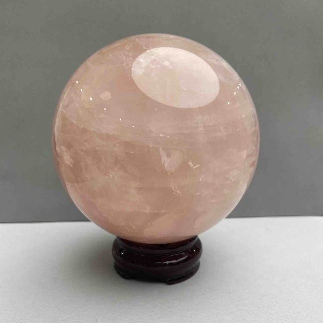 Pink Quartz decorative sphere, diameter 10.6 cm, weight 1934 g, price per unit