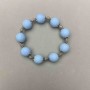 Bracelet Acrylic imitation beads 14mm ± with metal inlays, length 18 cm (stretch)