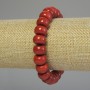 Imitation Coral Bracelet with Rondelle Beads 12x8 mm, 18 cm Length, Stretch