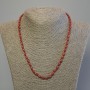 Imitation Coral Necklace, Barrel Beads 6x4mm, 50cm long with clasp