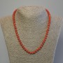 Imitation Coral Necklace Rondelle 6x4.5 mm, 50 cm length, with clasp