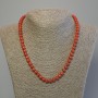 Imitation Coral Necklace, Rondelle Beads 7×5 mm, Length 50 cm, with Clasp