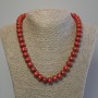 Imitation Coral Necklace, Rondelle Beads 12x8 mm, length 50 cm with clasp
