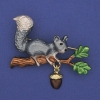 Squirrel enamel brooch-pendant 49×33 mm ± gold-tone metal