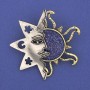 Brooch 'Sun and Star' 48mm ± golden metal