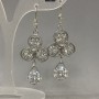 Earrings "Itaolyao" with crystals, diameter 20 mm, length 48 mm, silver color