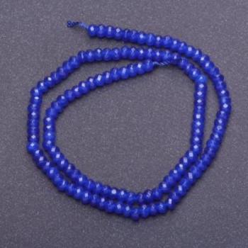 Beads 'Lazurite' (man-made) translucent ultramarine on a thread, faceted rondelle, diameter 4x3 mm, length 35 cm