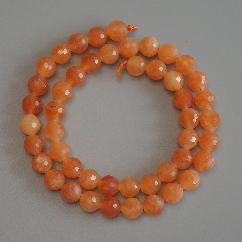Mashan Jade Natural Stone Beads - Faceted Ball Beads, 8mm Diameter, 38cm Length