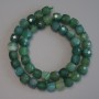 Faceted agate cube beads, 8.5 mm, on thread, length 38 cm
