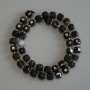 Agate Beads, Faceted Cube 7×7mm ± with 3mm Seed Beads ± on Thread, Length 37 cm ±