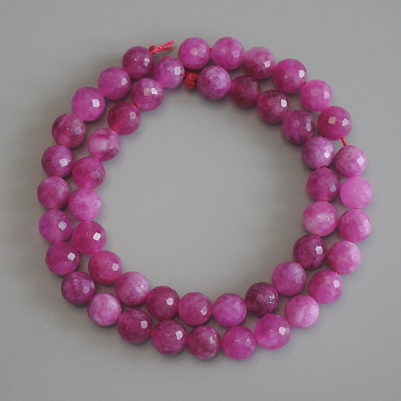 Tourmaline Beads, Faceted Round 8mm+, on Thread, Length 38 cm+