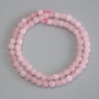 Pink Quartz Beads, Faceted Cubes, 5x5 mm, 37 cm on thread