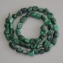 Malachite Faceted Beads, diameter 7–10×5–7 mm, length 41 cm on thread