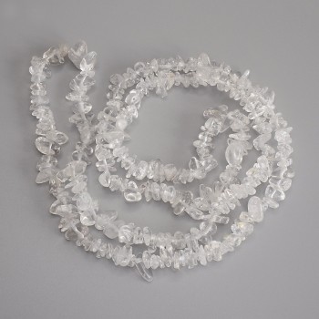 Rock crystal chip beads, diameter 10x3-5mm+-, length 76 cm+- on a thread