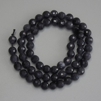 Iolite Beads Faceted Round 6mm on Thread, Length 37cm+