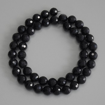 Faceted tourmaline beads, 6mm, on thread, length 38 cm+